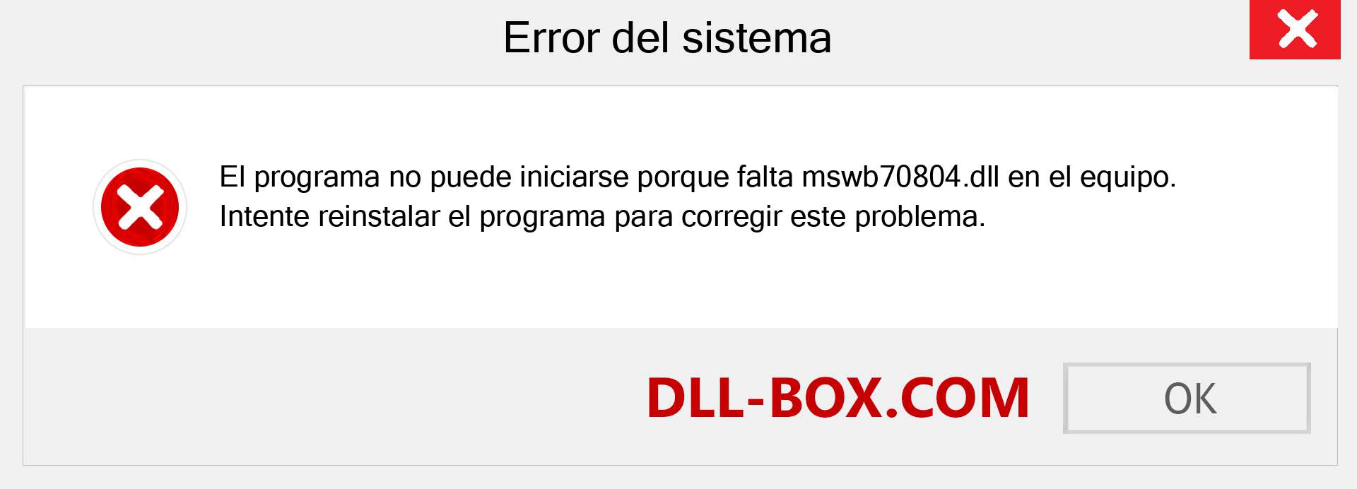 ¿Falta el archivo mswb70804.dll ?. Descargar para Windows 7, 8, 10 - Corregir mswb70804 dll Missing Error en Windows, fotos, imágenes